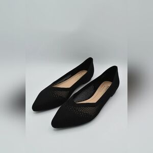 Black Perforated Flats